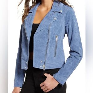 BLANKNYC Blue Suede Moto Jacket